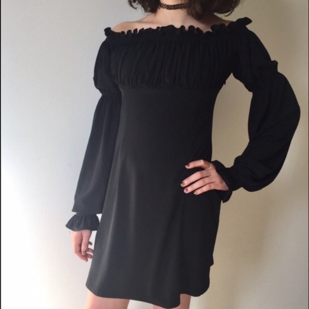 David Meister Off-the-Shoulder Bell-sleeve Dress